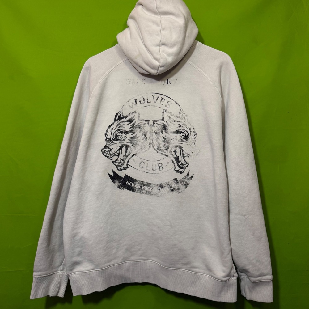 Darc Sport Wolves Club Hoodie Cream Limited Edition 596/1000 Mens Large